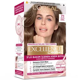 Loreal Paris Excellence Creme - Krem Saç Boyası No: 7.1 Küllü Kumral - 1