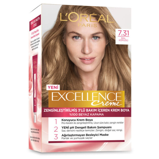 Loreal Paris Excellence Creme - Krem Saç Boyası No: 7.31 Bal Köpüğü - 1