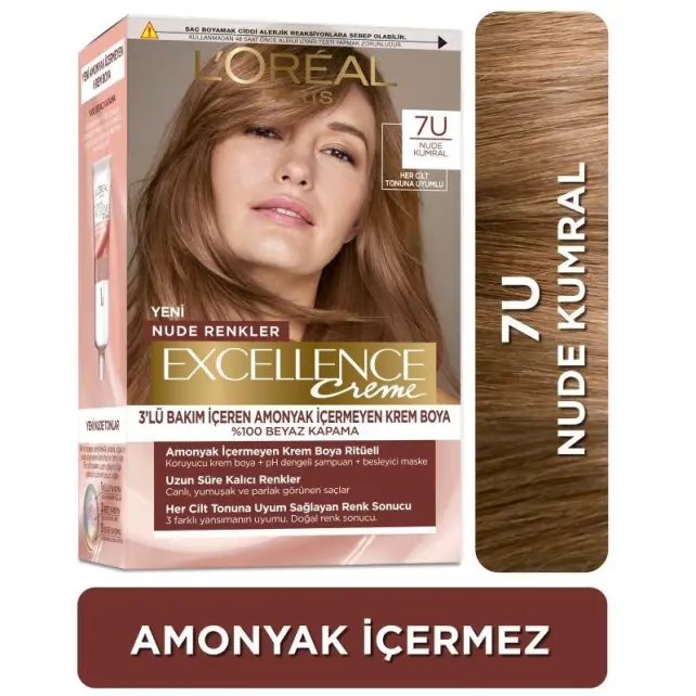 Loreal Paris Excellence Creme - Krem Saç Boyası No: 7U Nude Kumral - 2
