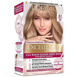 Loreal Paris Excellence Creme - Krem Saç Boyası No: 8.1 Küllü Koyu Sarı - Loreal Paris