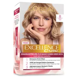 Loreal Paris Excellence Creme - Krem Saç Boyası No: 8 Koyu Sarı - 1