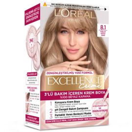 Loreal Paris Excellence Creme - Krem Saç Boyası No: 8.1 Küllü Koyu Sarı - Loreal Paris