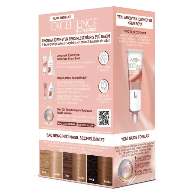 Loreal Paris Excellence Creme - Krem Saç Boyası No: 8U Nude Koyu Sarı - 3