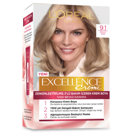 Loreal Paris Excellence Creme - Krem Saç Boyası No: 9.1 Küllü Sarı - Loreal Paris