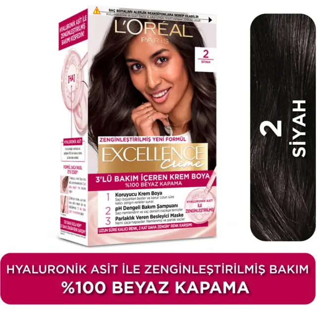 Loreal Paris Excellence Creme - Krem Saç BoyasıNo: 2 Siyah - 2