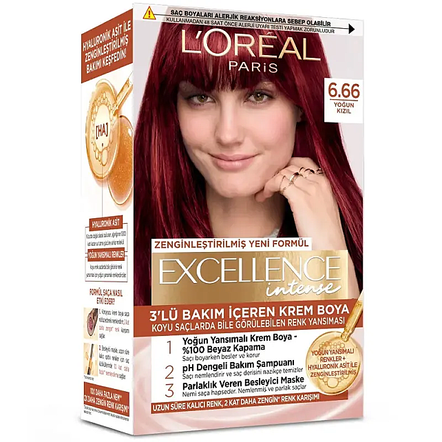 Loreal Paris Excellence Intense - Krem Saç Boyası No: 6.66 Yoğun Kızıl - 1