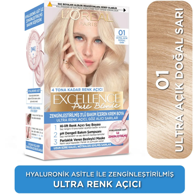 Loreal Paris Excellence Pure Blonde Saç Boyası No: 01 Ultra Renk Açıcı - 2