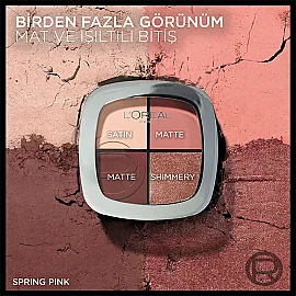 Loreal Paris Eye & Cheek Quad - Dörlü Far ve Allık Paleti No: 01 Spring Pinks - 4