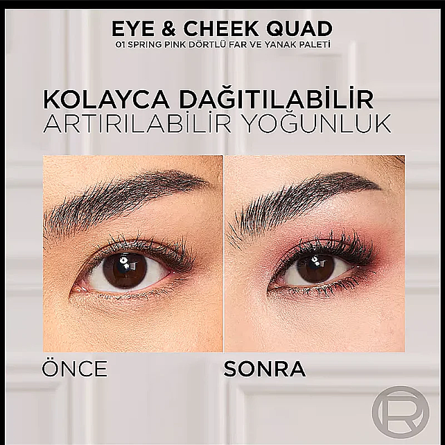 Loreal Paris Eye & Cheek Quad - Dörtlü Far ve Allık Paleti No: 01 Spring Pinks - 5