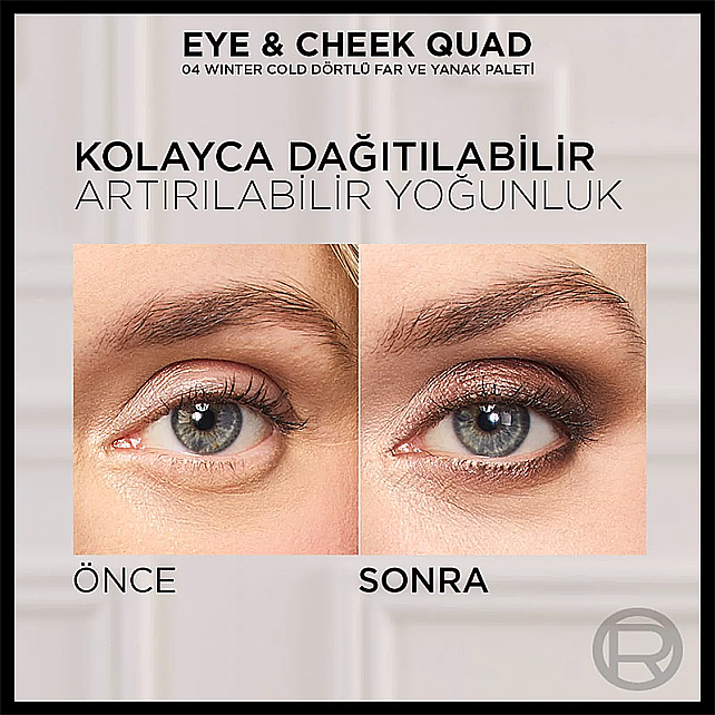 Loreal Paris Eye & Cheek Quad - Dörtlü Far ve Allık Paleti No: 04 Winter Cold - 3