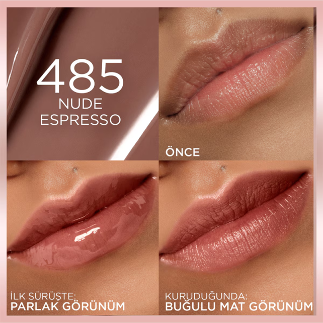 Loreal Paris Hyaluron Tint Lip Stain Serum Ruj No: 485 Nude Espresso - 4