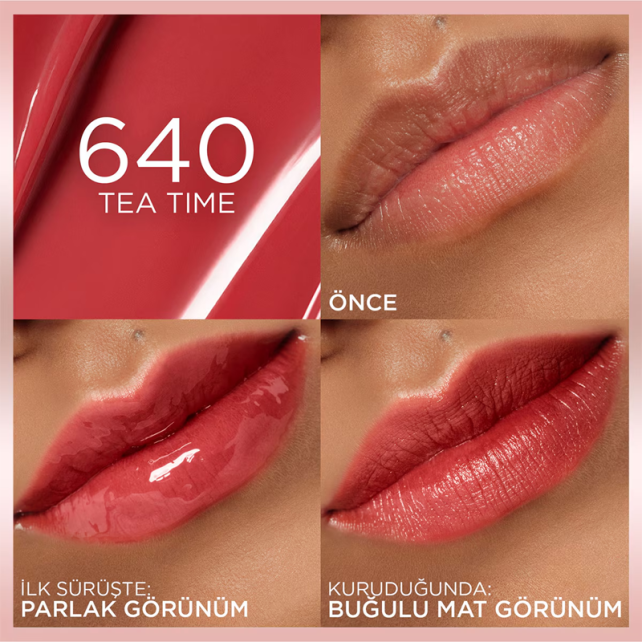 Loreal Paris Hyaluron Tint Lip Stain Serum Ruj No: 640 Tea Time - 4