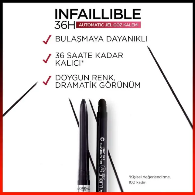 Loreal Paris Infaillable Automatic Jel Göz Kalemi - Yoğun Siyah - 3