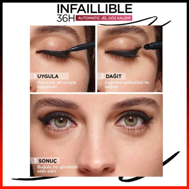 Loreal Paris Infaillable Automatic Jel Göz Kalemi - Yoğun Siyah - 4