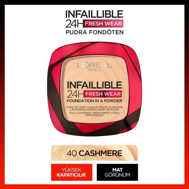 Loreal Paris Infaillible 24H Fresh Wear Fondation İn A Powder Powder - Fondöten No: 040 9gr - 2