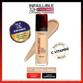 Loreal Paris Infaillible 32H Fresh Wear Foundation - Kapatıcı Fondöten No: 125 Natural Rose - 2
