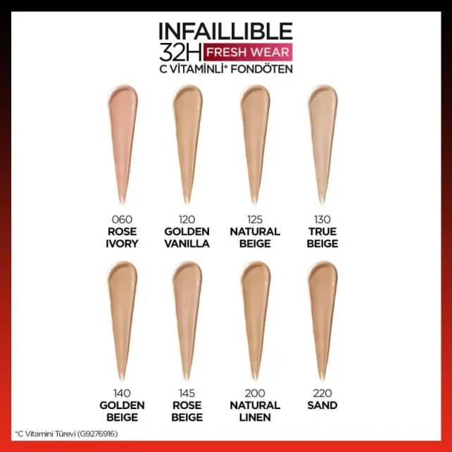 Loreal Paris Infaillible 32H Fresh Wear Foundation - Kapatıcı Fondöten No: 145 Rose Beige - 4