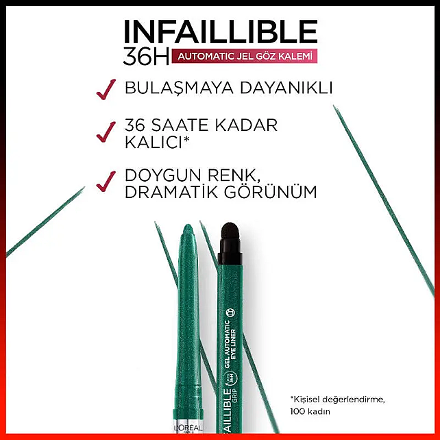 Loreal Paris Infaillible Automatic Gel - Jel Eyeliner Emerald Green - 3