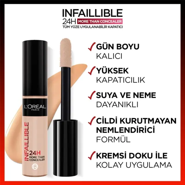 Loreal Paris Infaillible More Than Concealer - Kapatıcı No: 322 Ivory 11ml - 5