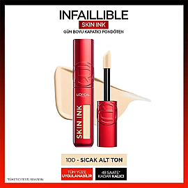 Loreal Paris Infaillible Skin Ink - Gün Boyu Kapatıcı Fondöten No: 100 Warm Dore - 2
