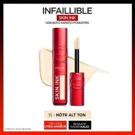 Loreal Paris Infaillible Skin Ink - Gün Boyu Kapatıcı Fondöten No: 15 Neutral Neutre - 3