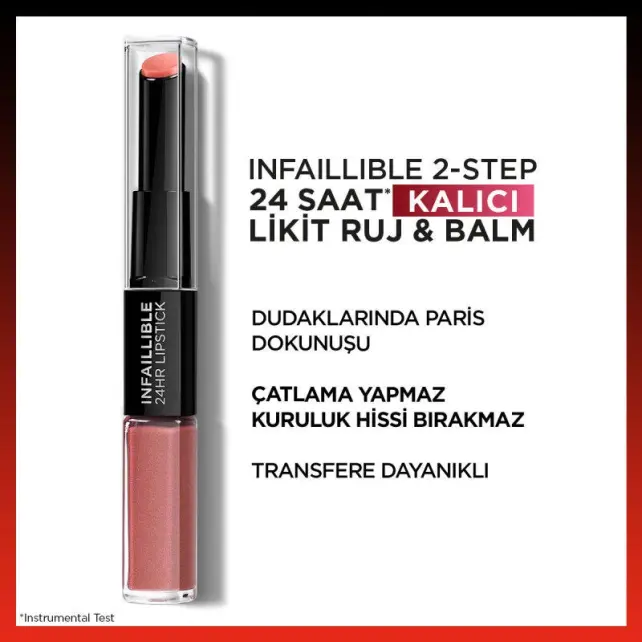 Loreal Paris Infaillible X3N - Çift Tarflı Ruj No: 312 İncessant - 2