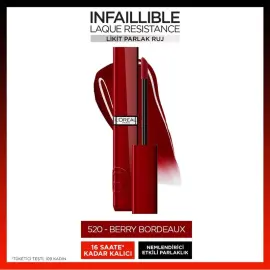 Loreal Paris Laque Resistance - Likit Parlak Ruj No: 520 Berry Bordeaux - 2