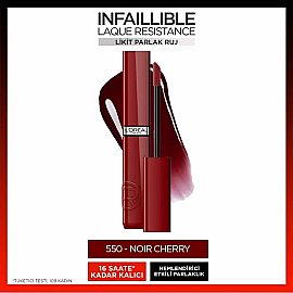 Loreal Paris Laque Resistance - Likit Parlak Ruj No: 550 Noir Cherry - 2