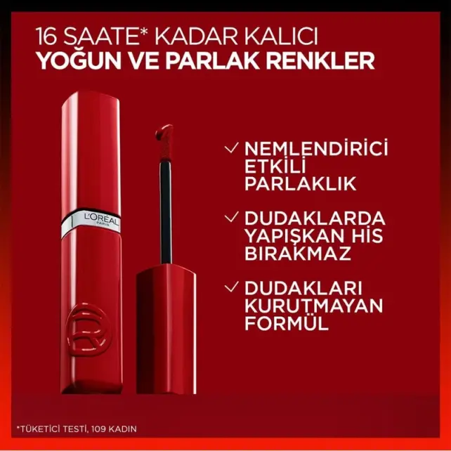 Loreal Paris Laque Resistance - Likit Parlak Ruj No: 550 Noir Cherry - 5