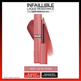 Loreal Paris Laque Resistance - Likit Parlak Ruj No: 600 Le Nu Rose - 3