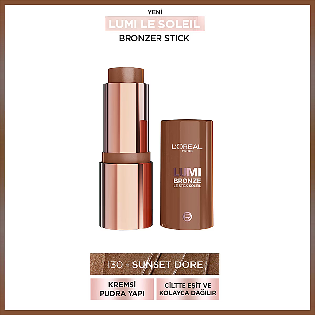 Loreal Paris Lumi Bronze Le Stick Soleil - Stick Bronzlaştırıcı No: 130 Sunset Dore - 2
