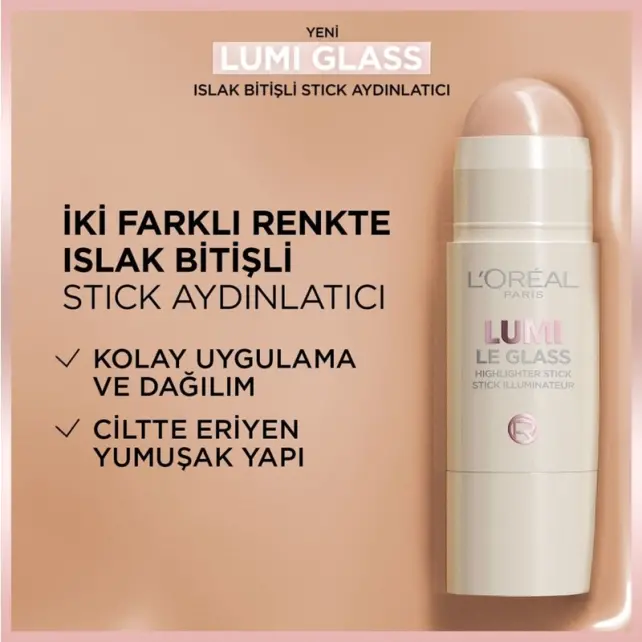 Loreal Paris Lumi Le Glass Highlighter - Stick Aydınlatıcı No: 620 Glassy Pink Ballet - 4