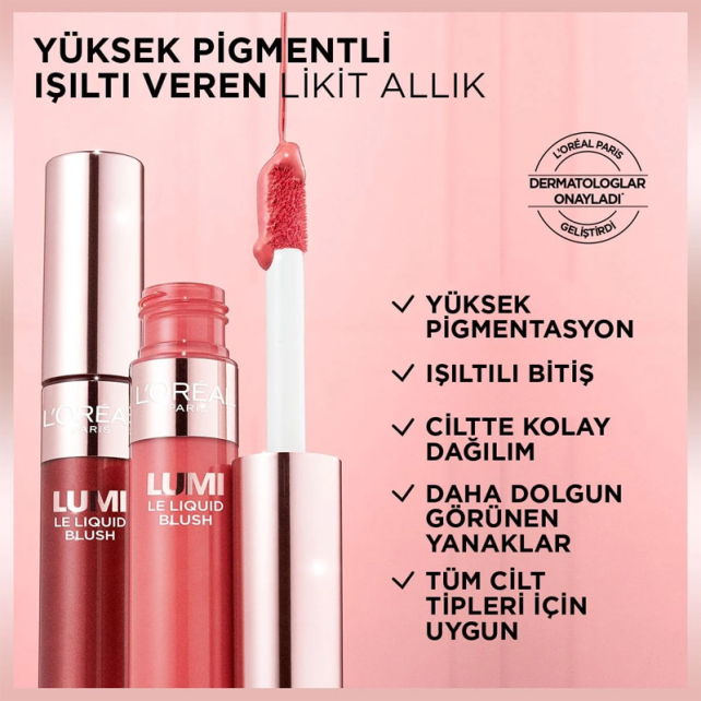 Loreal Paris Lumi Liquid Blush - Likit Allık No: 627 Glowy Warm - 4
