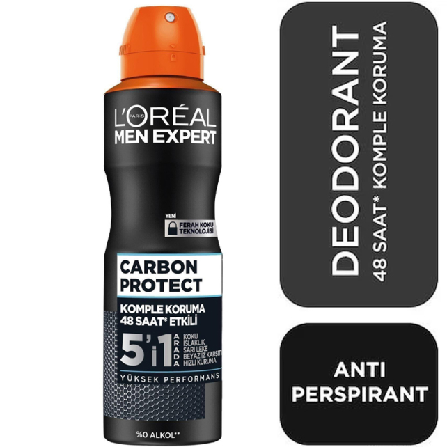 Loreal Paris Men Expert Carbon Protect 4'in 1 Arada - Sprey Deodorant 150ml - 2