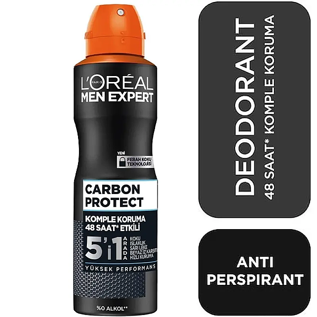 Loreal Paris Men Expert Carbon Protect 5'i 1 Arada - Sprey Deodorant 150ml - 2