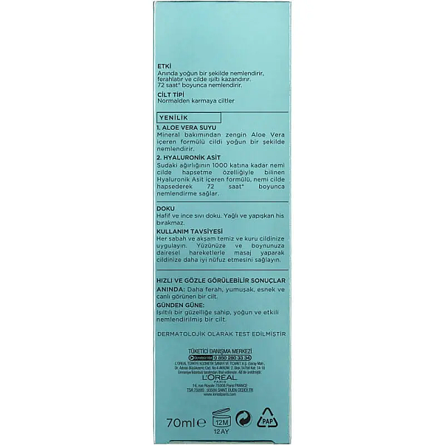 Loreal Paris Nem Terapisi Aloe Vera Suyu - Su Bazlı Nemlendirici 70ml - 3