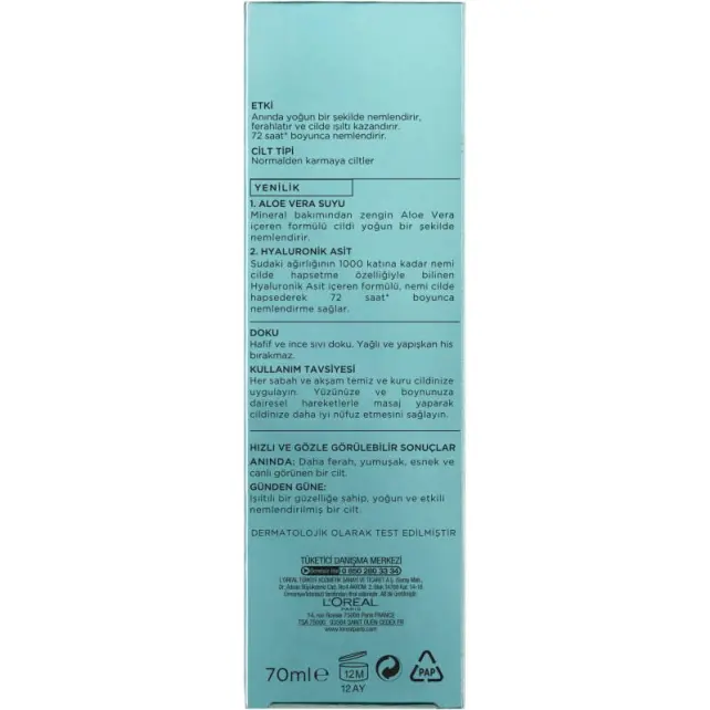 Loreal Paris Nem Terapisi Aloe Vera Suyu - Su Bazlı Nemlendirici 70ml - 3