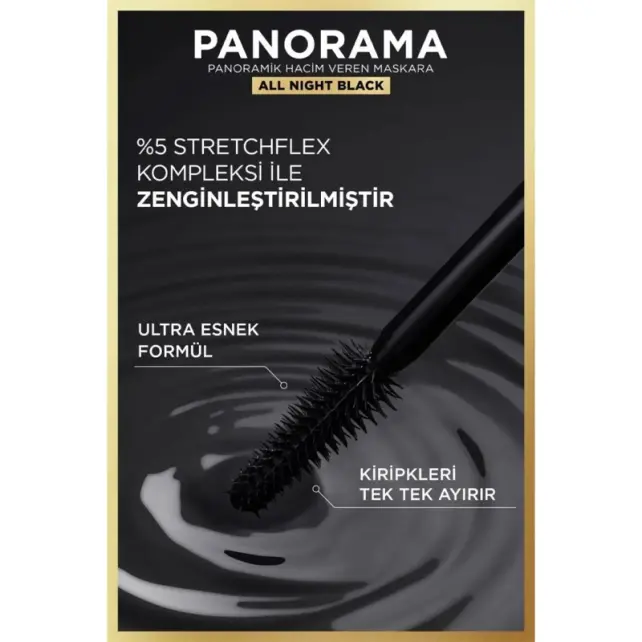 L'Oreal Paris Panorama Chromatic Maskara - All Night Black/Gece Siyahı 9.9ml - 4