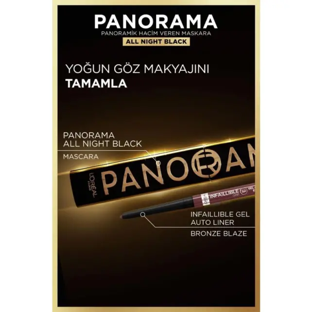 L'Oreal Paris Panorama Chromatic Maskara - All Night Black/Gece Siyahı 9.9ml - 5