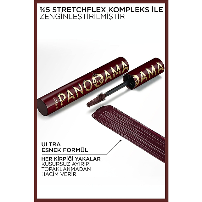 Loreal Paris Panorama Chromatic Maskara - Bordeaux Cashmere/Bordo 9.9ml - 5