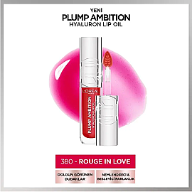 Loreal Paris Plump Ambition Hyaluron Lip Oil - Dudak Parlatıcı No: 380 Rouge In Love - 2
