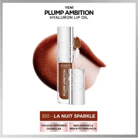 Loreal Paris Plump Ambition Hyaluron Lip Oil - Dudak Parlatıcı No: 510 La Nuit Sparkle - 2