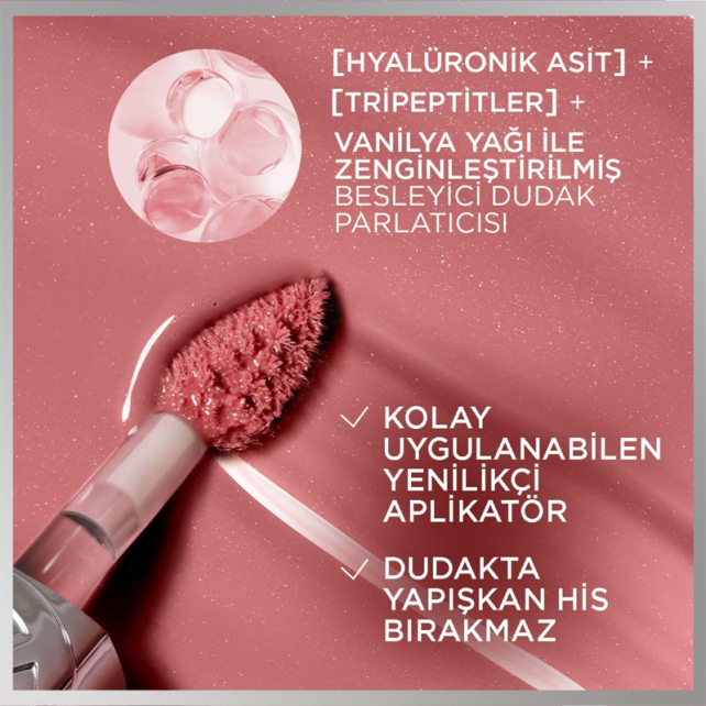 Loreal Paris Plump Ambition Hyaluron Lip Oil - Dudak Parlatıcı No: 641 Latte Glace - 3