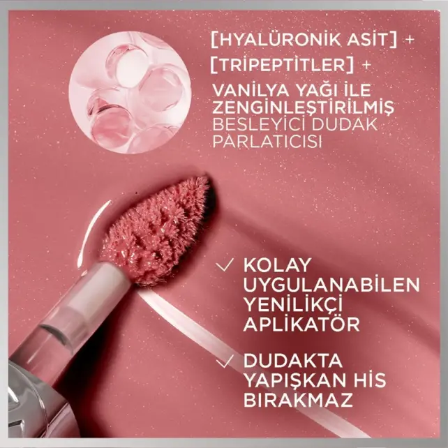 Loreal Paris Plump Ambition Hyaluron Lip Oil - Dudak Parlatıcı No: 641 Latte Glace - 3