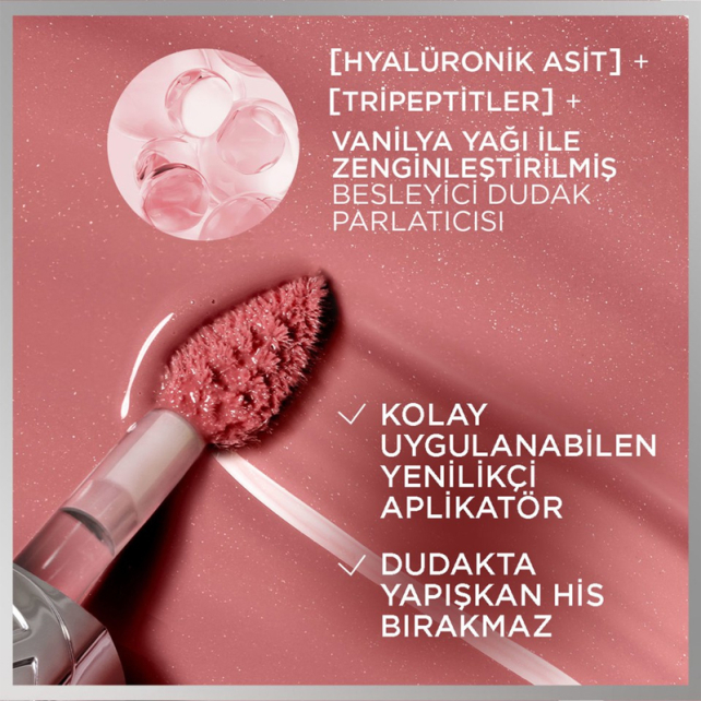 Loreal Paris Plump Ambition Hyaluron Lip Oil - Dudak Parlatıcı No: 650 Nude Macaron - 3