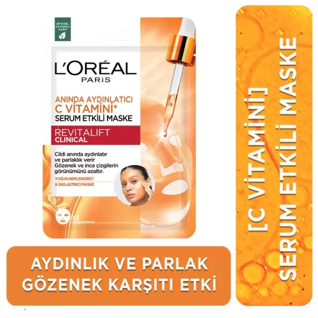 Loreal Paris Revitalift C Vitamini Aydınlatıcı Etkili Maske 26g - 2