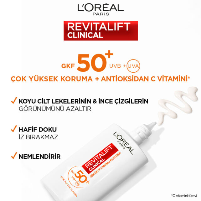 Loreal Paris Revitalift Clinical SPF 50+ Günlük Güneş Koruyucu Krem 50ml - 3