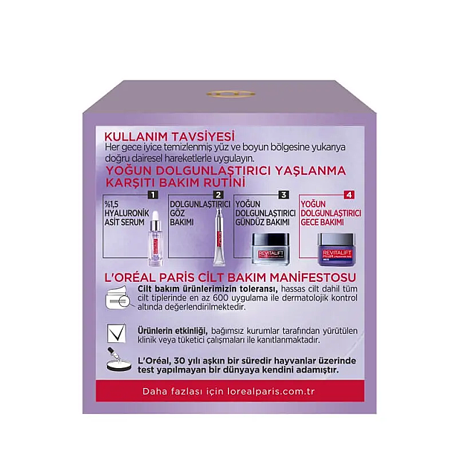 Loreal Paris Revitalift Filler Hyaluronic Acid Gece Bakım Kremi 50ml - 4