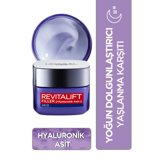 Loreal Paris Revitalift Filler Hyaluronic Acid Gece Bakım Kremi 50ml - 2