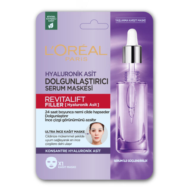 Loreal Paris Revitalift Filler Mask - Anti Aging Kağıt Maske 28g - 1